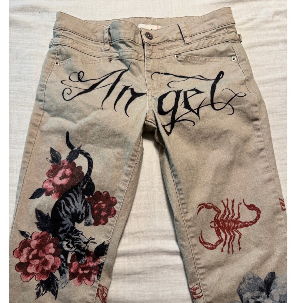 BDG Urban Outfitters Tan Tattoo Graphic Print Pants Womens Y2K Streetwear